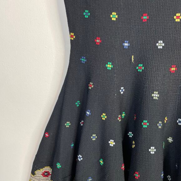 Alexander McQueen Silk Knit Intarsia Fit Flare Short Sleeve Sweater Dress S - Picture 12 of 17